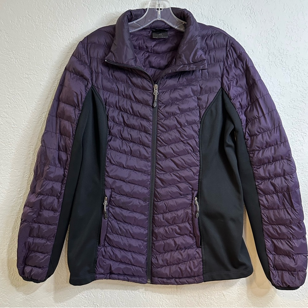 32° Heat Women’s Purple Quilted Puffer Jacket Stretch Side Panels Size M